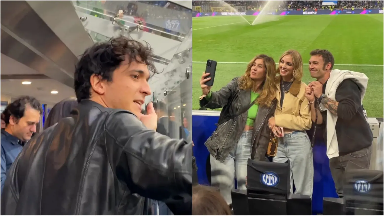Tananai e le sorelle Ferragni a San Siro per il derby inter-Milan