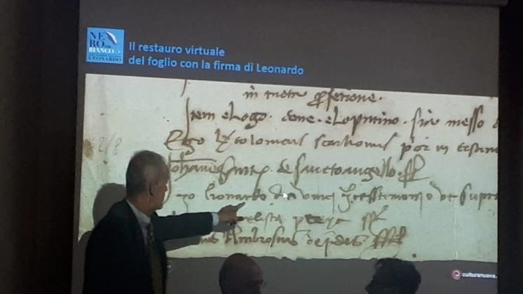 La presentazione della firma di Leonardo