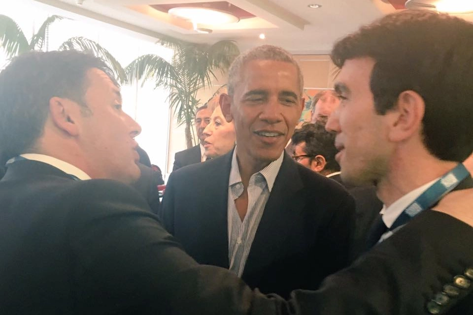 Obama insieme a Renzi e Martina 