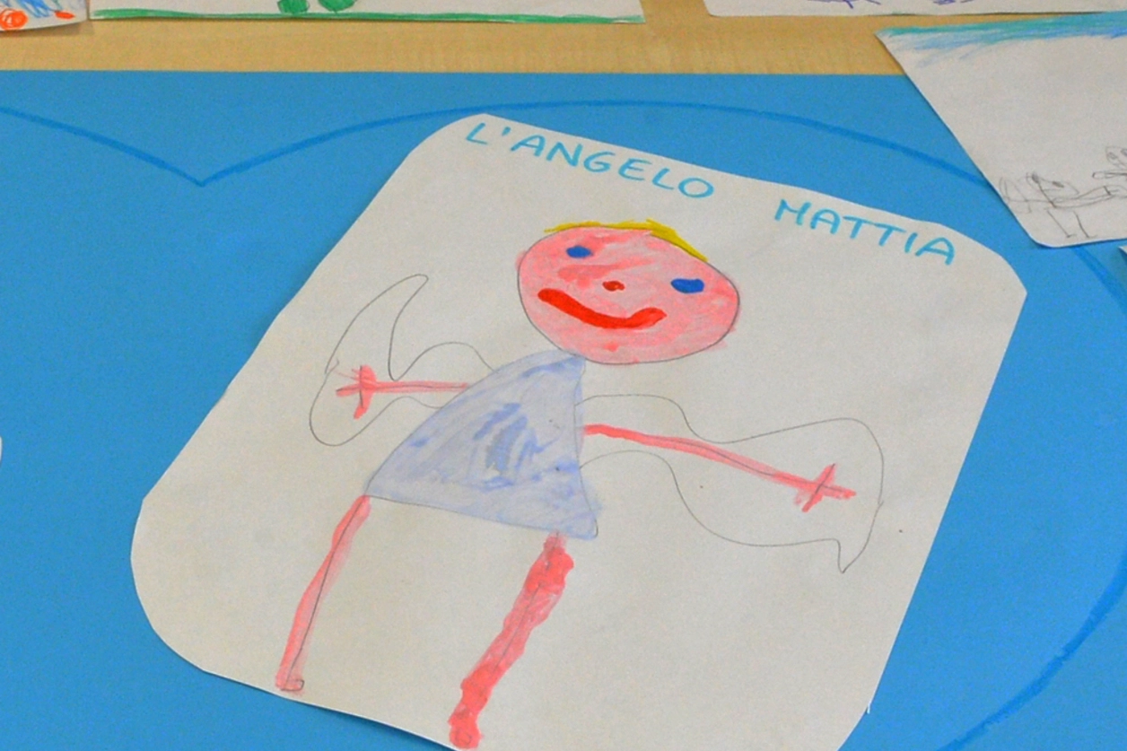 Il disegno dedicato dai compagni al piccolo Mattia
