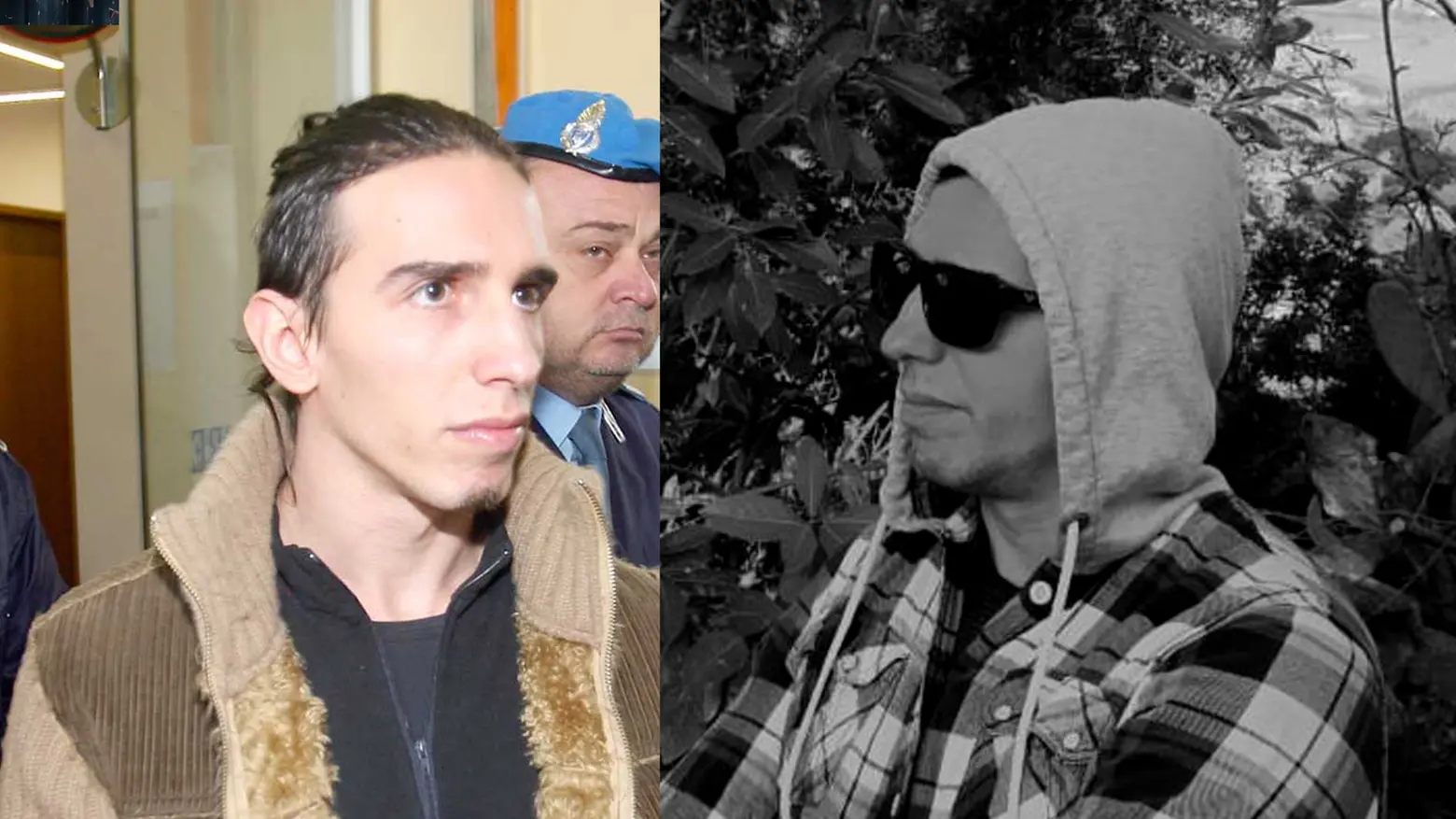 Mario Maccione ai tempi del processo (a sinistra) e oggi (a destra)