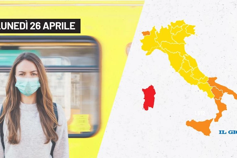 Colri regioni, nuova mappa dell'Italia dal 26 aprile