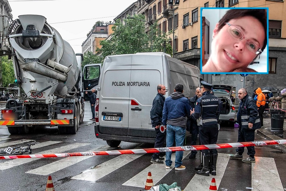 Investimento ciclista Milano Corso di Porta Vittoria 6, nel riquadro la vittima Cristina Scozia