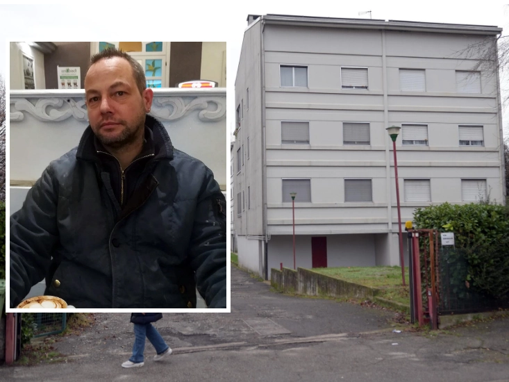 Gaetano Santaniello e il palazzo dove abita a Pantigliate