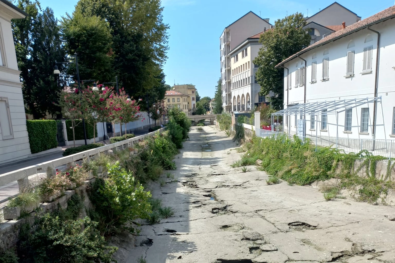 Fiume Lambro in secca a Monza