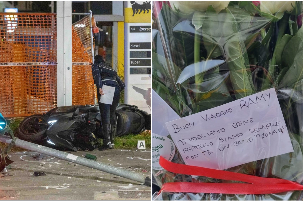 Un biglietto tra i fiori lasciati dagli amici di Ramy Elgaml per salutare il ragazzo morto dopo l'incidente con lo scooter in via Ripamonti