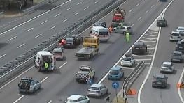 Incidente sull’autostrada A4 tra Desenzano del Garda e Sirmione (Frame video wecam Infoviaggiando)