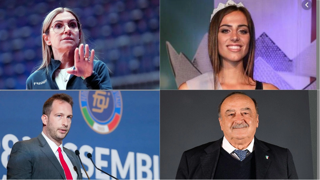 L'ex dt Emanuela Maccarani e l’ex atleta Ginevra Parrini. Sotto il presidente di Federginnastica Andrea Facci e il suo predecessore Gherardo Tecchi