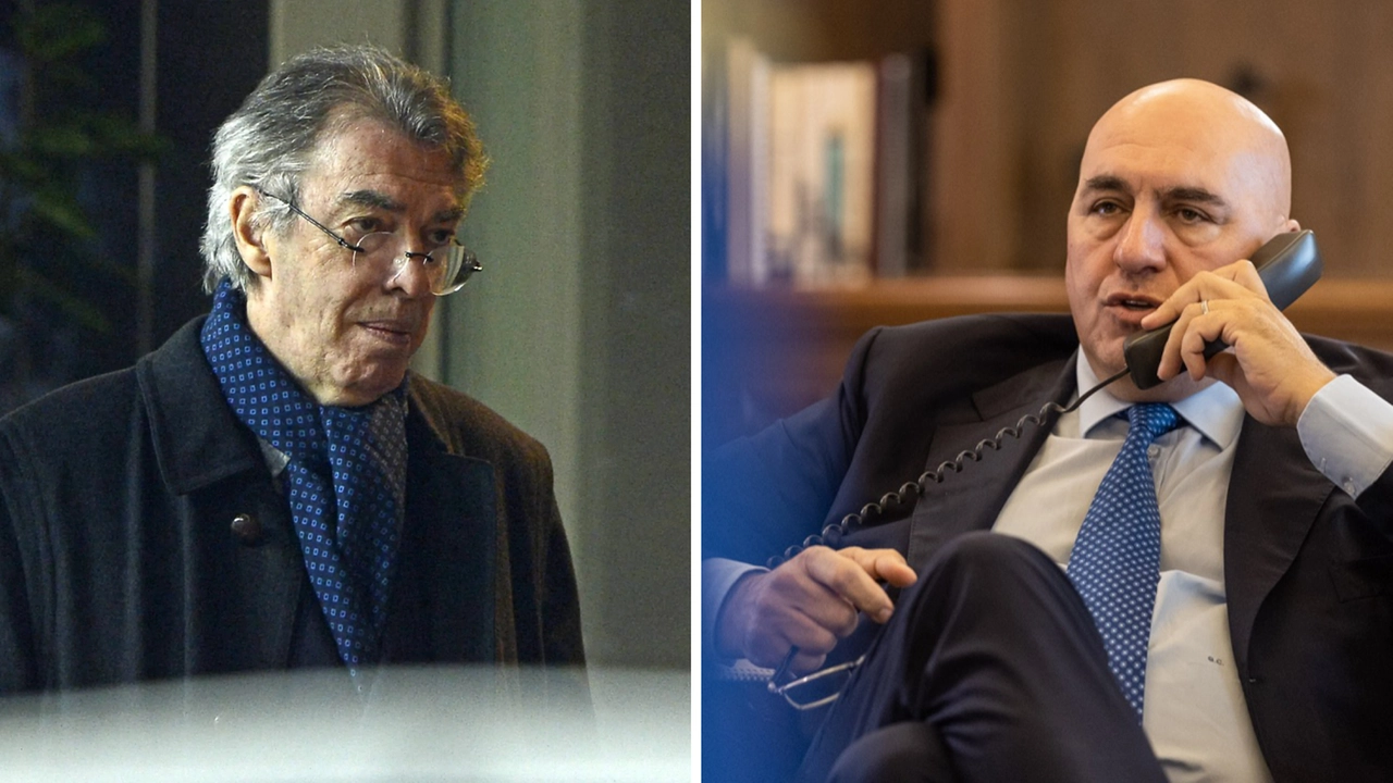 L'imprenditore Massimo Moratti e il ministro Guido Crosetto