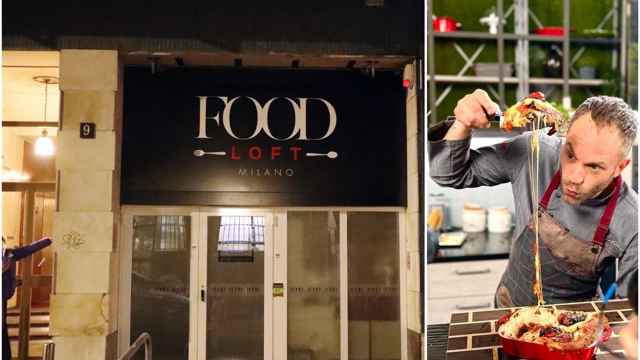 Simone Rugiati e l'ingresso del suo Food Loft a Milano