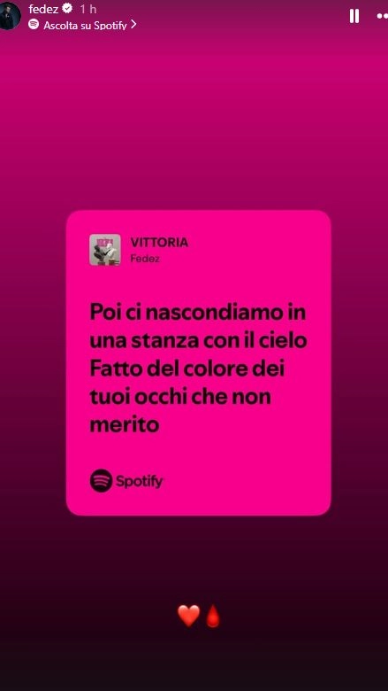 Fedez fa gli auguri alla figlia Vittoria con il brano che le ha dedicato (Foto Instagram Stories)