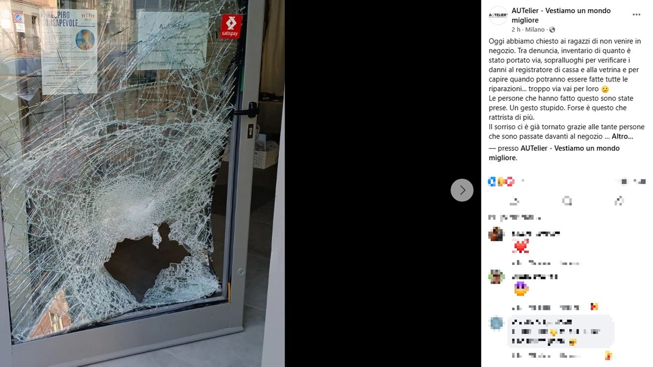 Il post Facebook di AUTelier dopo il furto