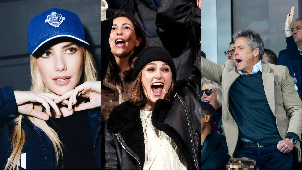 Dall’alto in senso orario Michael Fassbender con Keira Knightley Hugh Grant Adrien Brody e Emma Roberts “griffata“ Calcio Como Dall’alto in senso orario Michael Fassbender con Keira Knightley Hugh Grant Adrien Brody e Emma Roberts “griffata“ Calcio Como