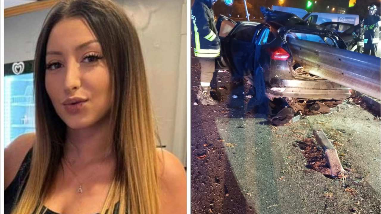 Arianna Paola Alberga morta in un incidente in viale Fulvio Testi (foto Facebook Matteo Rivolta). A destra l'auto distrutta nell'impatto con il guard rail
