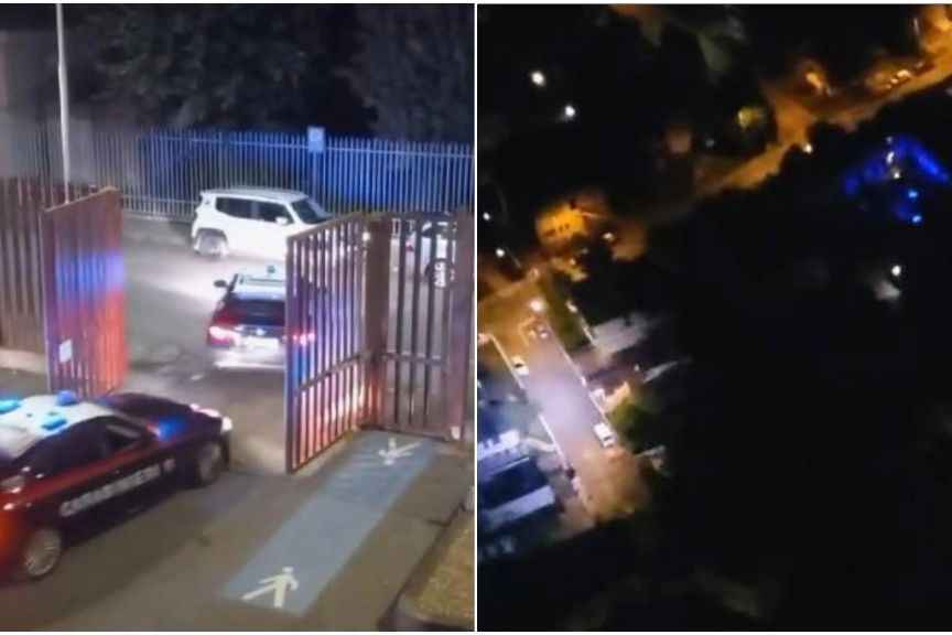 Due frame dal video dei carabinieri di Lodi