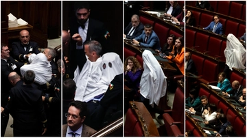 Il deputato Magi fa irruzione alla Camera vestito da fantasma: espulso. Il video