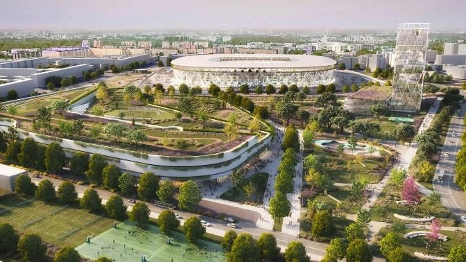 Il rendering del nuovo stadio a San Siro pensato da Milan e Inter nel 2022 Il rendering del nuovo stadio a San Siro pensato da Milan e Inter nel 2022