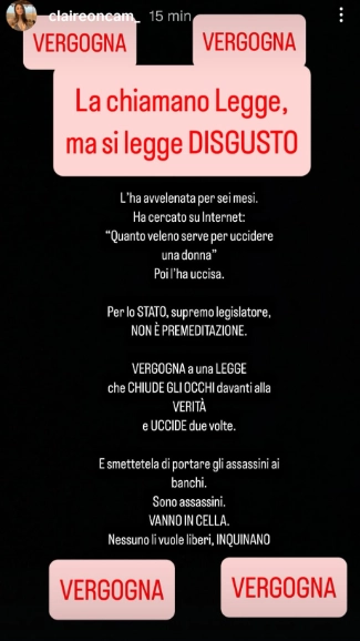 Il post Instagram di Chiara Tramontano
