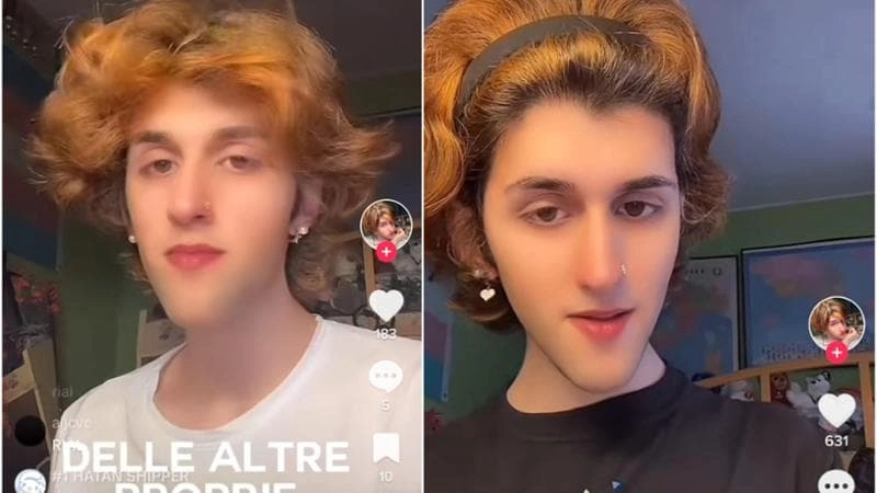 Il fermo immagine di uno dei video postati da Davide Garufi su TikTok Il 21enne aveva raccontato online il suo percorso alla scoperta della sua identità di genere