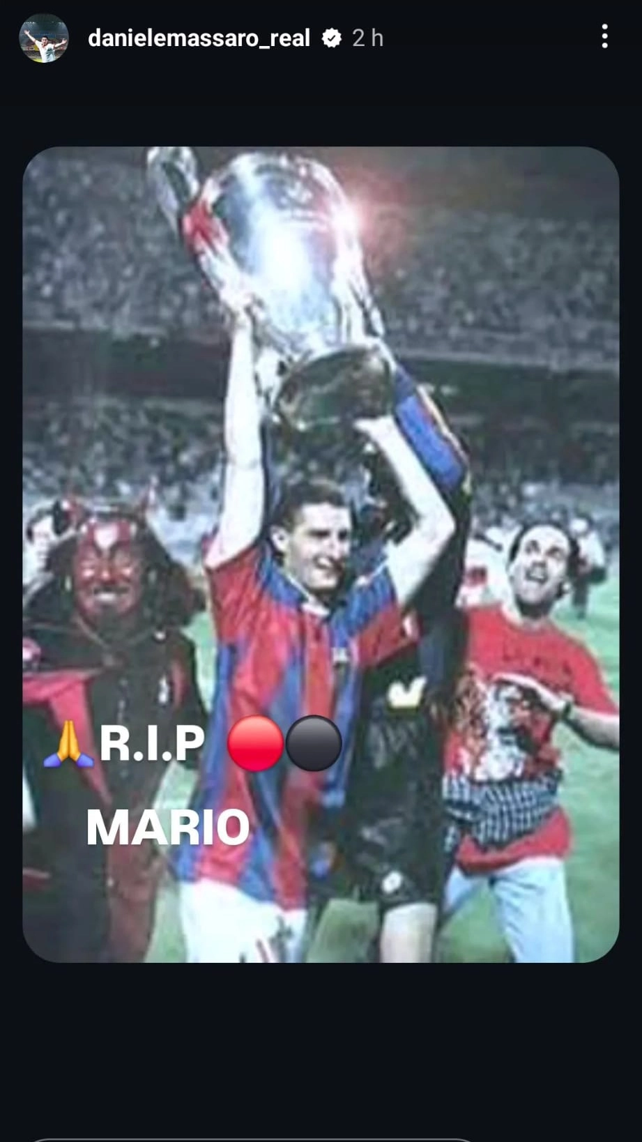 La foto postata da Daniele Massaro su Instagram