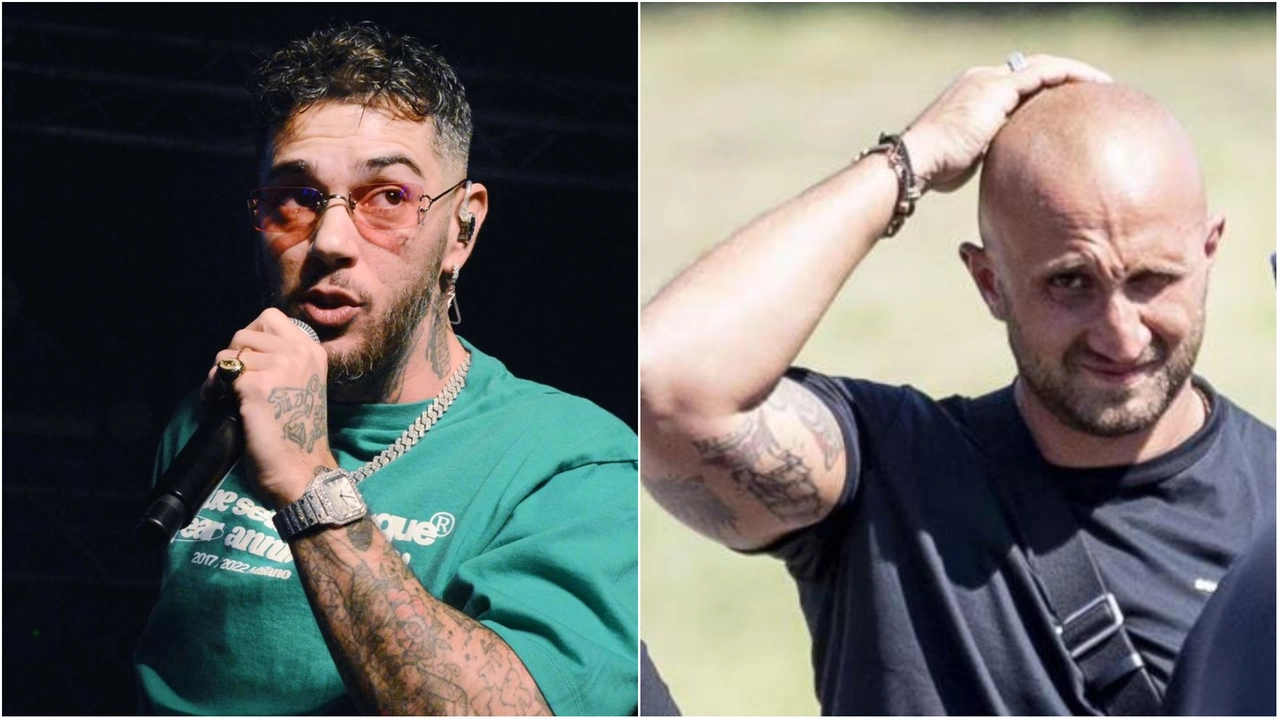 Emiliano Rudolf Giambelli in arte Emis Killa e Luca Lucci, capo ultrà del Milan Emiliano Rudolf Giambelli in arte Emis Killa e Luca Lucci, capo ultrà del Milan