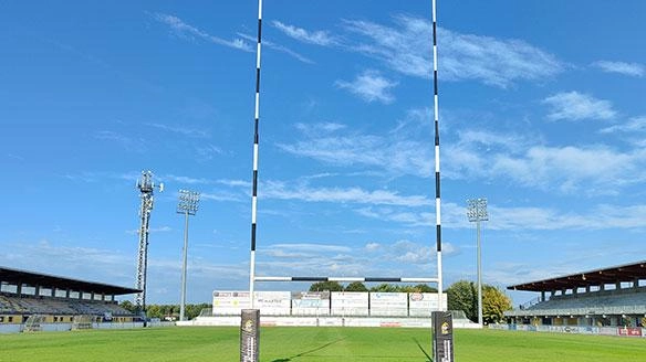 Lo stadio San Michele di Calvisano dove oggi farà tappa la Coppa del Mondo under 20 che l’Italia ospiterà fra due mesi