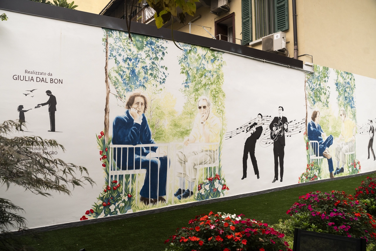Il murales dedicato a Giorgio Gaber ed Enzo Jannacci