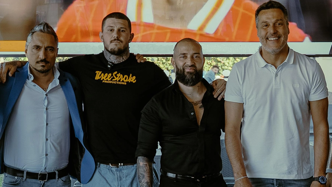 Luigi Perillo, Andrea Bicchi, Gabriel Ernesto Rapisarda e Julio Cesar a Milano durante la presentazione dell’evento che si svolgerà a Firenze il 26 aprile