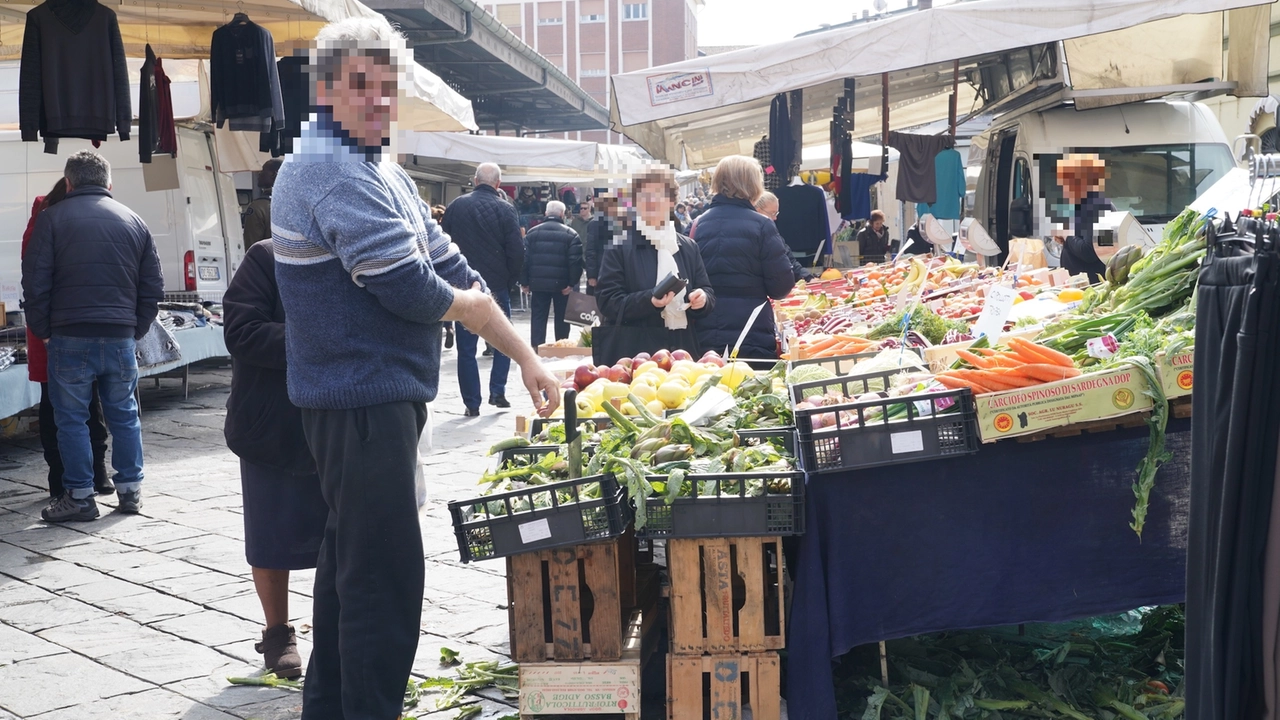 Il mercato in piazza a Codogno