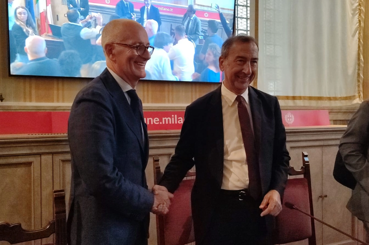Franco Gabrielli con il sindaco Giuseppe Sala nel giorno della nomina