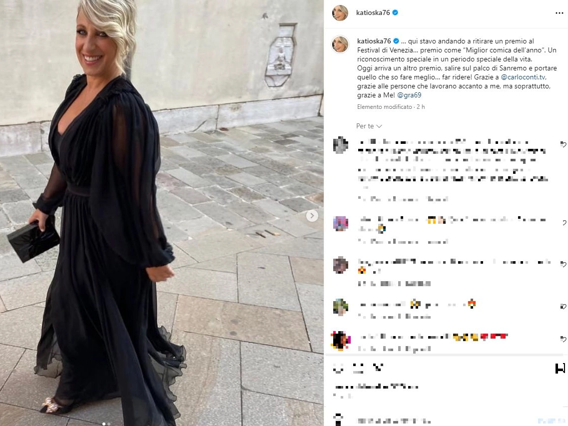 Katia Follesa, post sul suo profilo Instagram