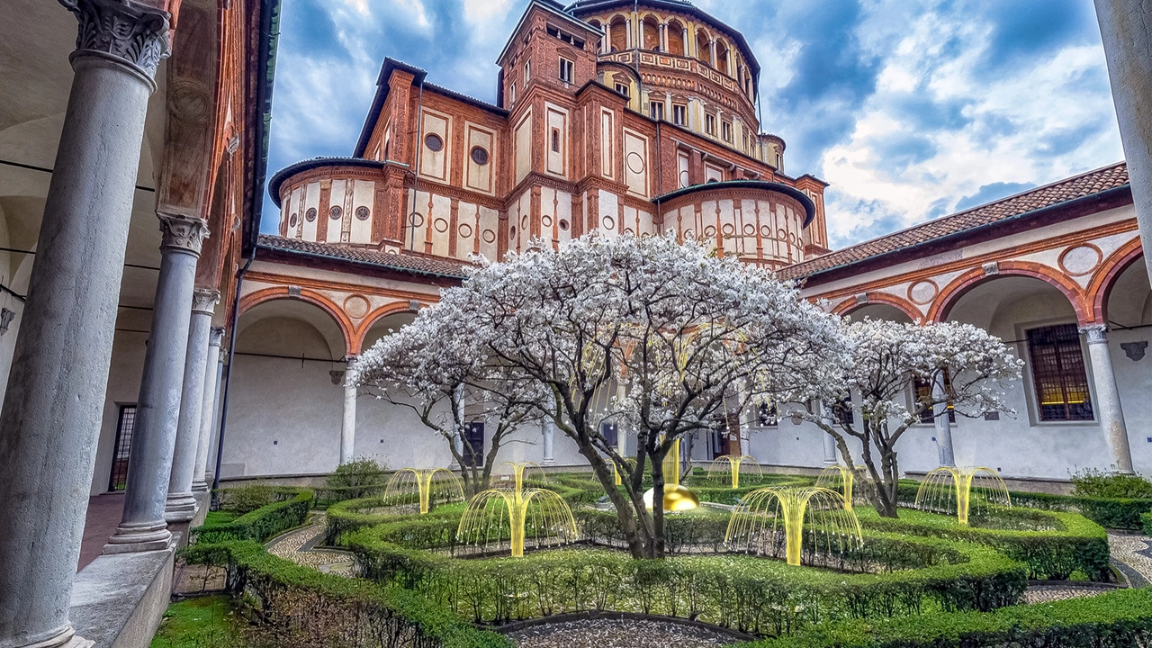 Il Graffito di Luce di Luca Trazzi illumina Santa Maria delle Grazie