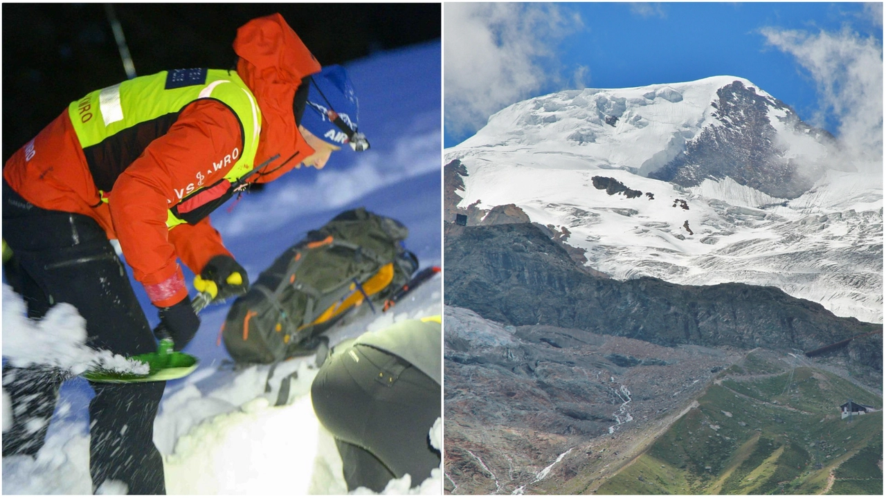 Soccorritori dell'Ocvs in azione (sito ocvs.ch); a destra, uno scatto dell'Alphubel Soccorritori dell'Ocvs in azione (sito ocvs.ch); a destra, uno scatto dell'Alphubel