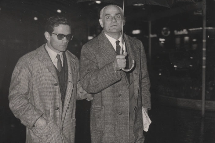 Pasolini assieme ad Alberto Moravia