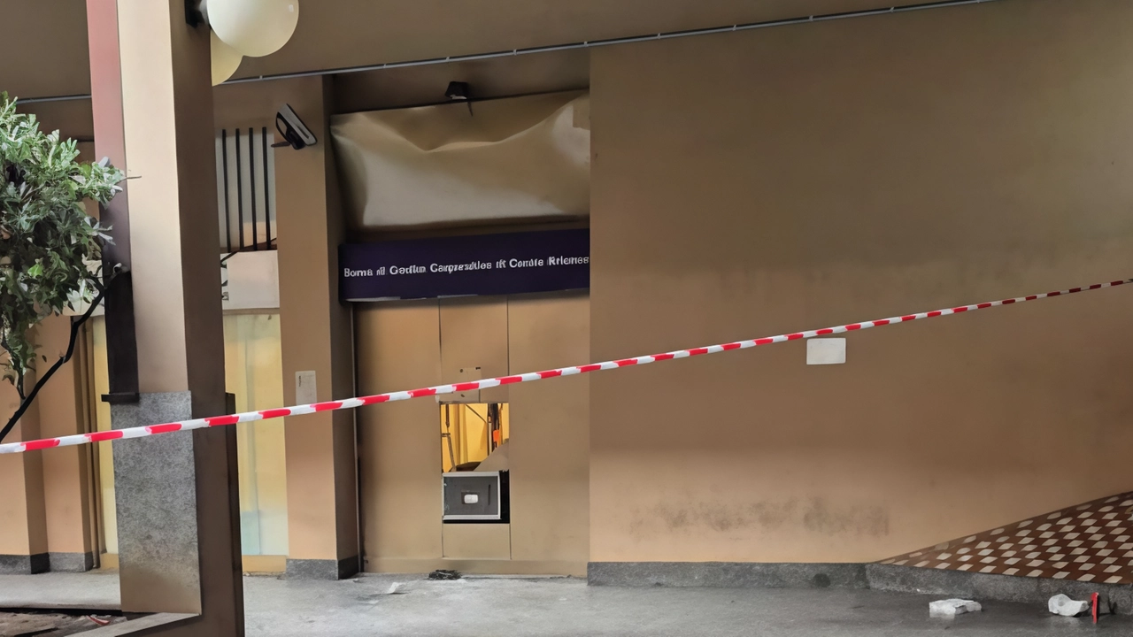 I danni sotto i portici di via Libertà dopo l’esplosione dello sportello bancomat