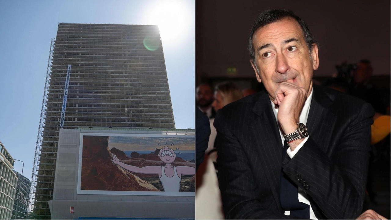Il cantiere del Pirellino e il sindaco Beppe Sala Il cantiere del Pirellino e il sindaco Beppe Sala