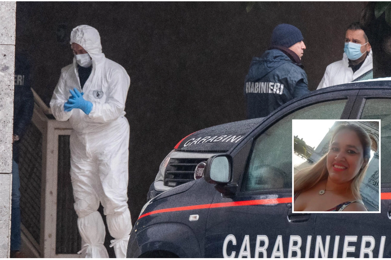 I rilievi del Ris nell'abitazione di piazza dei Daini; nel riquadro, Jhoanna Nataly Quintanilla (Fasani)