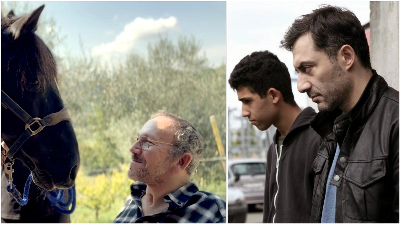 A sinistra Mirko Locatelli, a destra, un'immagine di scena da "I corpi estranei" con Filippo Timi