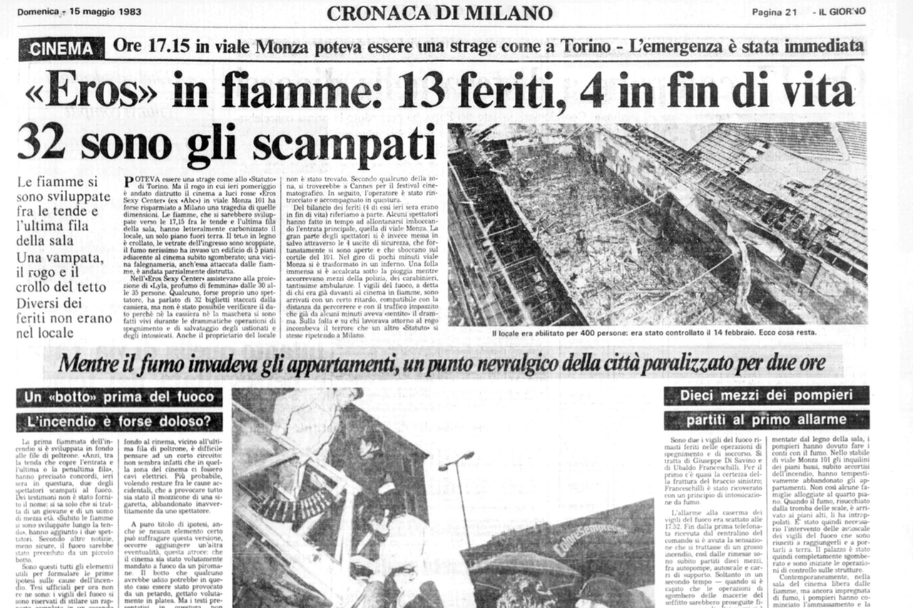 La pagina del Giorno sulla strage di viale Monza 101