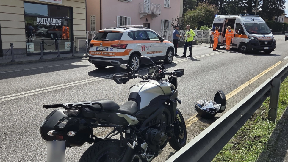 La scena dell'incidente a Calco La scena dell'incidente a Calco
