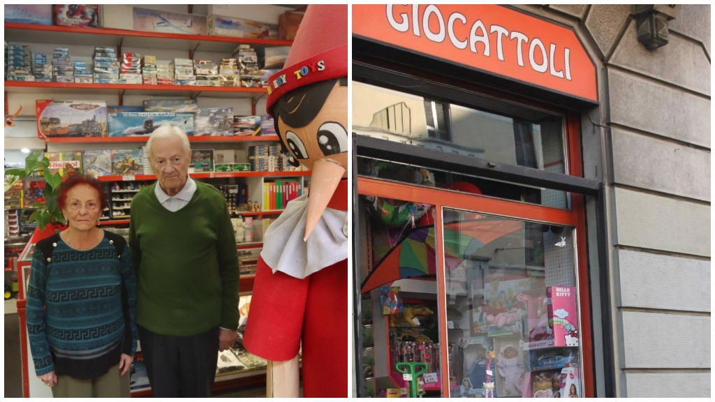 A sinistra Cesarina Canziani e Luigi Riva che hanno aperto la loro attività (a destra) in via Pellegrino Rossi oltre 50 anni fa Sopra, i pacchi confezionati giovedì 26 A sinistra Cesarina Canziani e Luigi Riva che hanno aperto la loro attività (a destra) in via Pellegrino Rossi oltre 50 anni fa Sopra, i pacchi confezionati giovedì 26