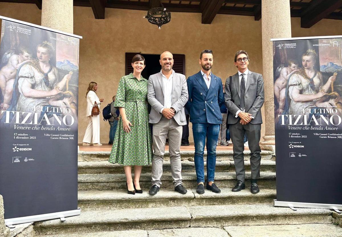 Tiziano da Roma a Carate. Arriverà in Villa Cusani. Venere che benda Amore
