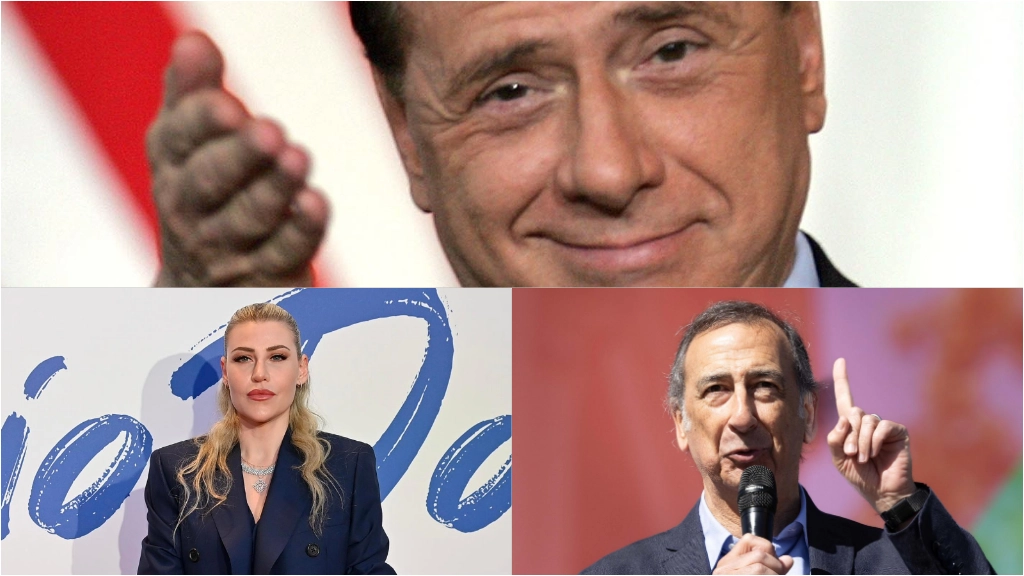 Barbara Berlusconi e Beppe Sala. Sopra, Silvio Berlusconi Barbara Berlusconi e Beppe Sala. Sopra, Silvio Berlusconi
