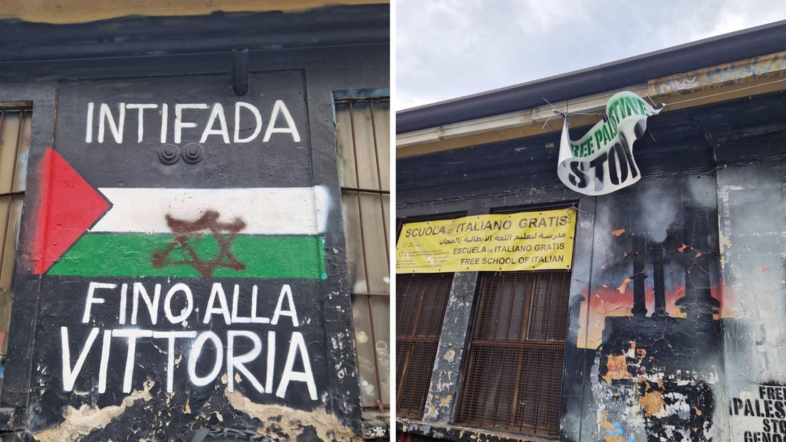 Milano, vandalismo contro i centri sociali: striscioni pro Palestina strappati e “minacce dai sionisti”