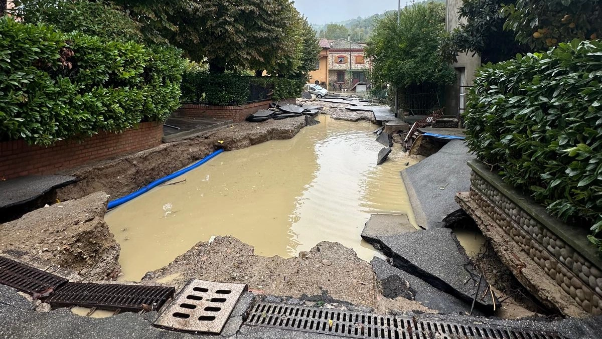 Il torrente Zena a San Lazzaro di Savena, nel Bolognese (foto Pederzini)