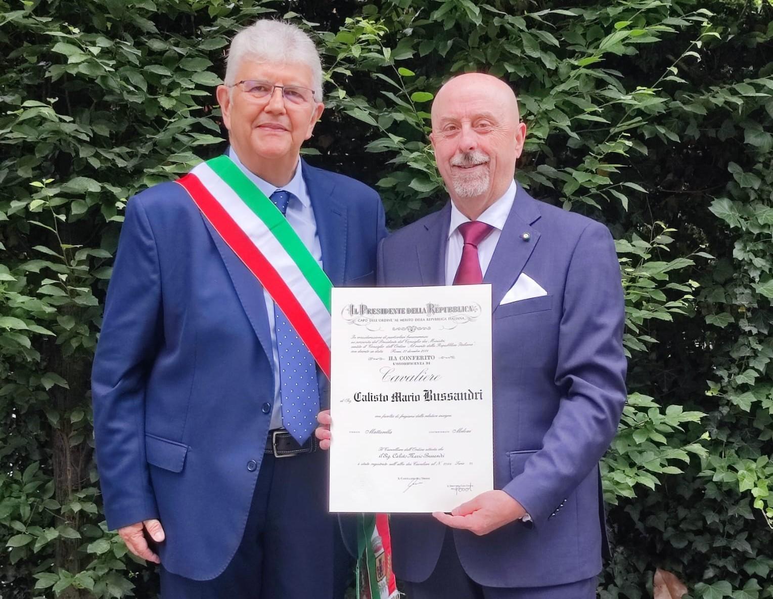 Bussandri “cavaliere della Repubblica” Bussandri “cavaliere della Repubblica”
