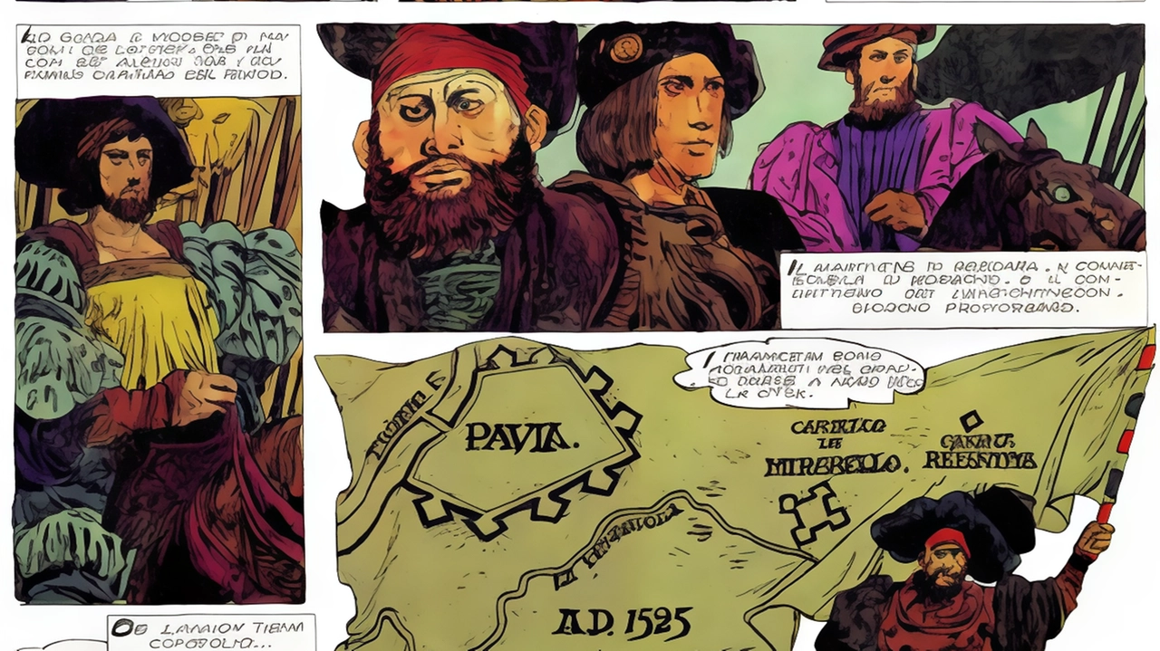 La Battaglia di Pavia in fumetto scritto da Mino Milani, con disegni di Sergio Toppi La Battaglia di Pavia in fumetto scritto da Mino Milani, con disegni di Sergio Toppi