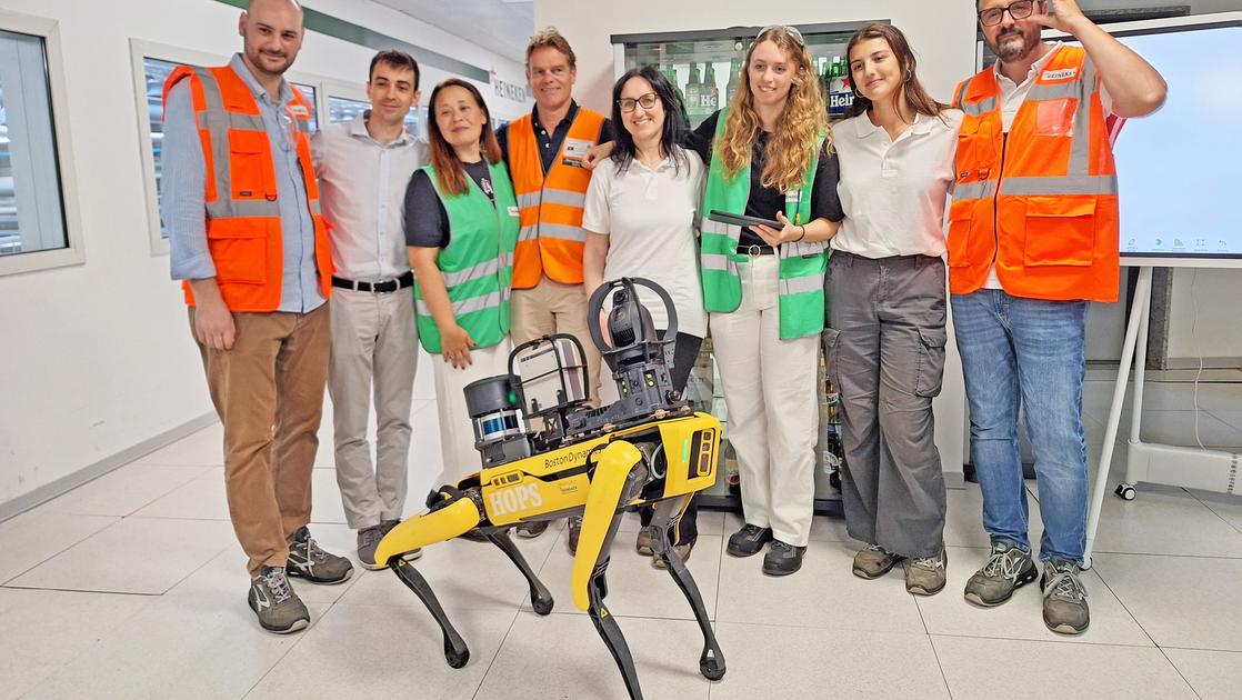 all8217heineken di bergamo entra in servizio hops il cane robot che fiuta le anomalie