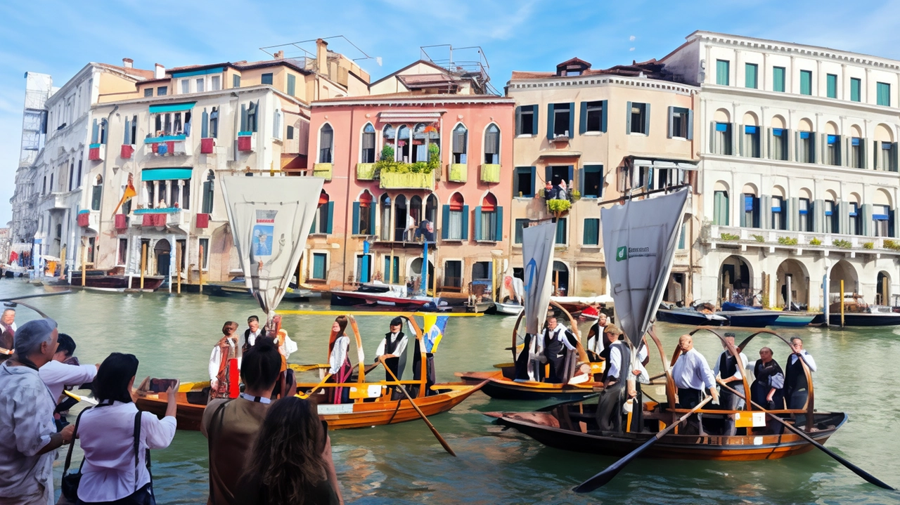Mentre la Regata Storica ha incantato Venezia, evento simbolo della città lagunare che ha attirato migliaia di persone sul... Mentre la Regata Storica ha incantato Venezia, evento simbolo della città lagunare che ha attirato migliaia di persone sul...