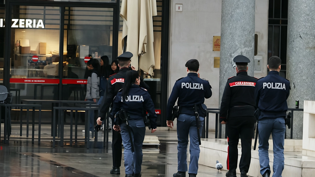 Carabinieri, cui sono affidate le indagini, e poliziotti sono intervenuti sulla scena della rissa a pochi passi da piazza Vittoria